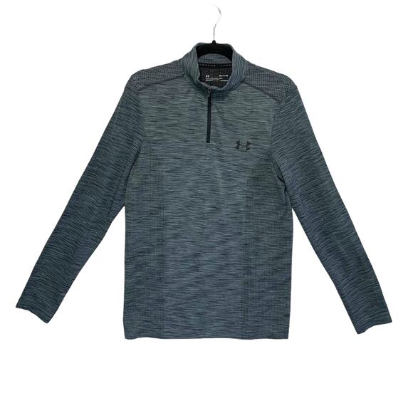 Under Armour Fitted Threadborne 1/4 Zip Heatgear Pullover Men's Sz S Gray - Picture 1 of 7